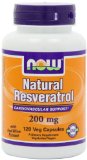 NOW Foods Natural Resveratrol Mega Potency 200mg 120 Vcaps