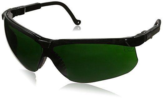 Uvex S3208 Genesis Safety Eyewear, Black Frame, Shade 5.0 Infra-Dura Ultra-Dura Hardcoat Lens