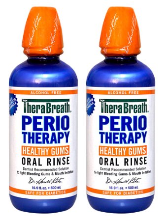 TheraBreath Dentist Recommended PerioTherapy HEALTHY GUMS Oral Rinse 169 Ounce Pack of 2