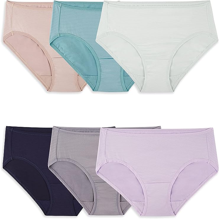 Fruit of the Loom Women's Breathable Underwear, Moisture Wicking Keeps You Cool & Comfortable, Available in Plus Size