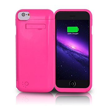 YHhao 3500mAh iPhone 7 Battery Case, Portable Charger for iPhone 7 4.7", Extended Battery Pack Power Cases, Backup External Protective Charger Case with Kick Stand for iPhone 7-Pink