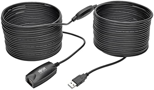 Tripp Lite 15M USB 2.0 Hi-Speed Active Extension Repeater Cable USB-A M/F 49ft (U026-15M), Black