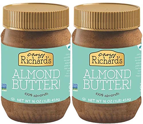 Crazy Richard's All Natural Almond Butter 16 oz Jar (Almond Butter, 2 Jars)