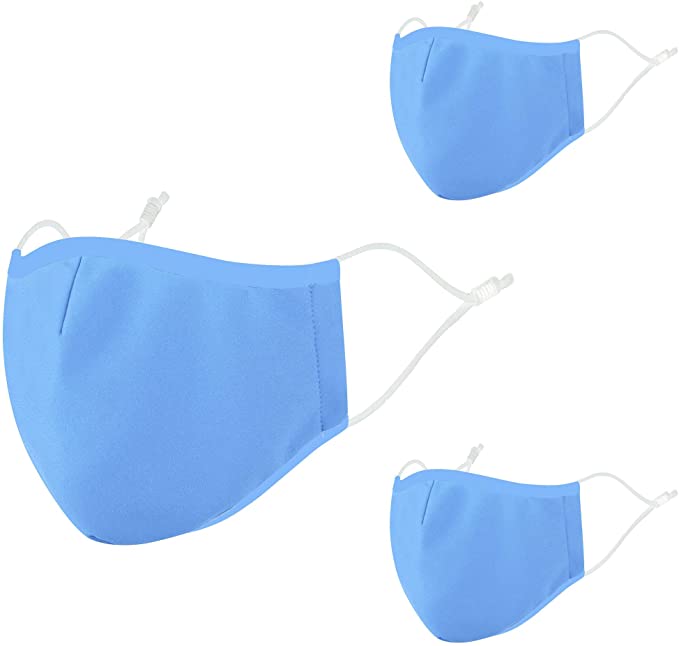 Face Madks Washable Reusable,Breathable Face Bandana for Outdoor Sports,3Pcs-L.BLU