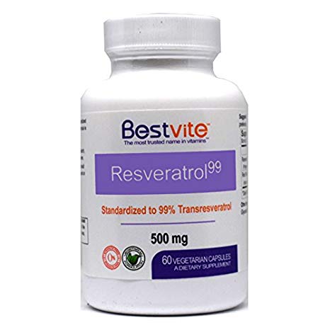 Resveratrol 99% 500mg (60 Vegetarian Capsules) - Standardized to 99% TransResveratrol