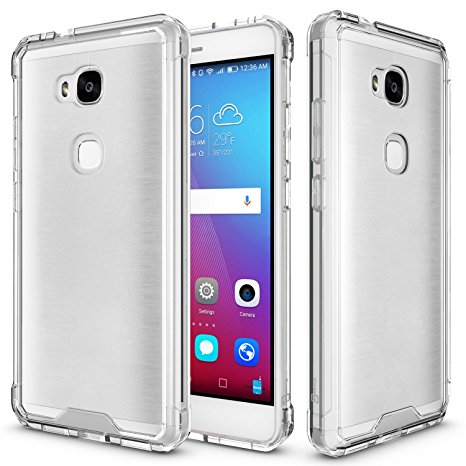 Huawei Honor 5X Clear Case, CoverON [ClearGuard Series] Hard Clear Back Cover with Flexible TPU Bumpers Slim Fit Phone Cover Case for Huawei Honor 5X / Huawei GR5 - Clear