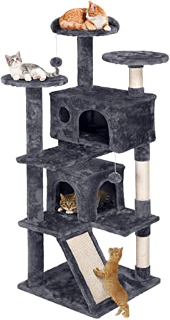 Yaheetech 55 inches Cat Tree Pet Furniture Play House for Kittens