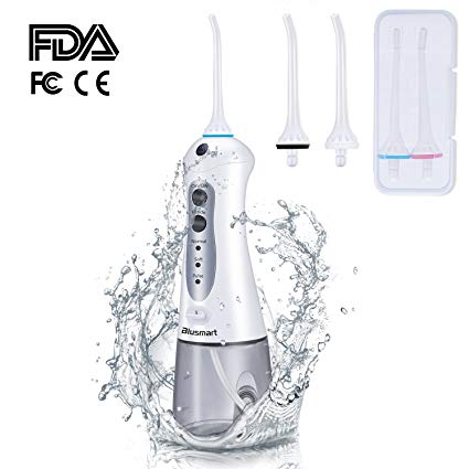 Blusmart Water Flosser for Teeth Cordless Dental Water Flossers Portable Power Flossing Rechargeable Oral Irrigator IPX7 Waterproof with 4 Jet Tips (FDA Approved)