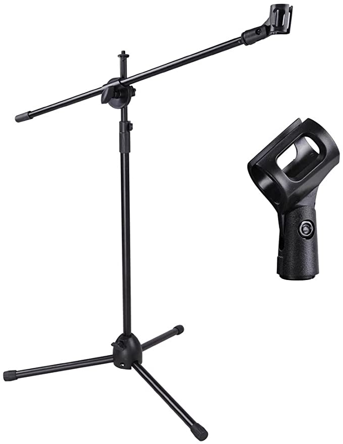 Adjustable Microphone Stand Boom Arm Mic Mount Quarter-Turn Clutch Tripod Holder Audio Vocal Stage Live Stream Video