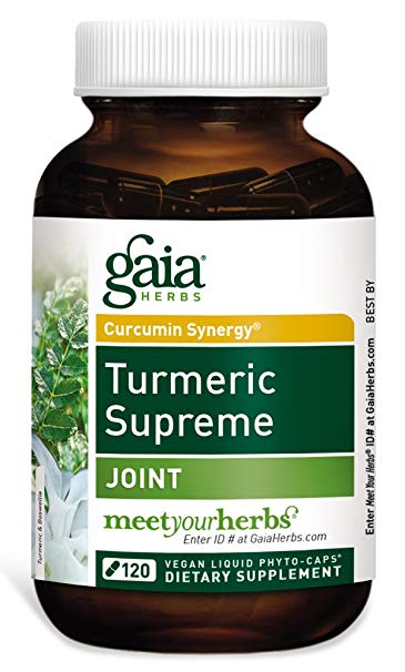 Gaia Herbs Turmeric Supreme Joint, Vegan Liquid Capsules, 120 Count - Turmeric Curcumin Supplement Supports Joint Health & Mobility, Occasional Pain