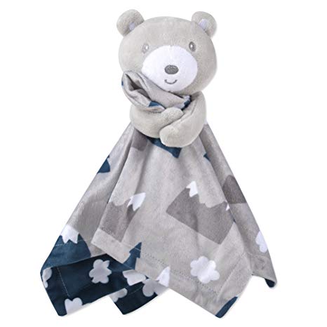 Snowcap Scene Minky Snuggle Blankets (Grey)