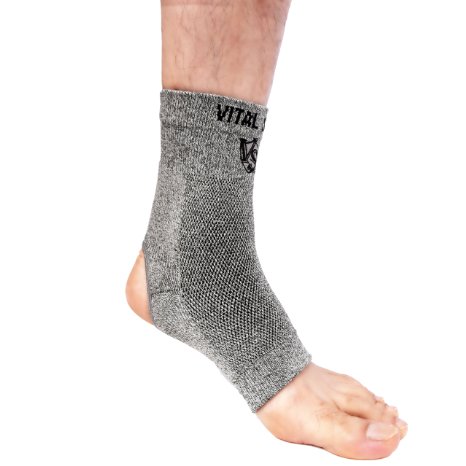 Vital Silver- Germanium Bamboo Charcoal Ankle Sleeve/brace (1PC) (Opening)-Medium