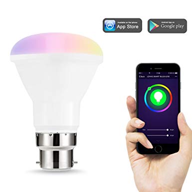 LOHAS WiFi R63 Smart Light Bulbs, Works with Alexa and Google Home, 8W Equal to 50W Reflector Bulb, RGB Cool White Colour Changing Mood Light, Controlled by Smart Devices, No Hub Required, 1 Pack