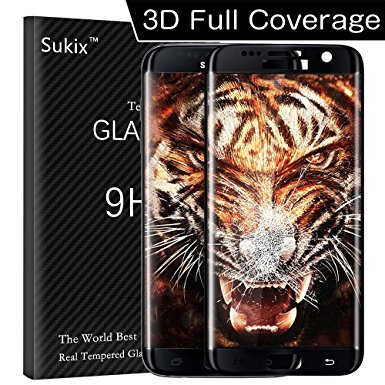 Sukix Galaxy S7 Edge Screen Protector Tempered Glass Full Screen Protector Film for Samsung Galaxy S7 Edge