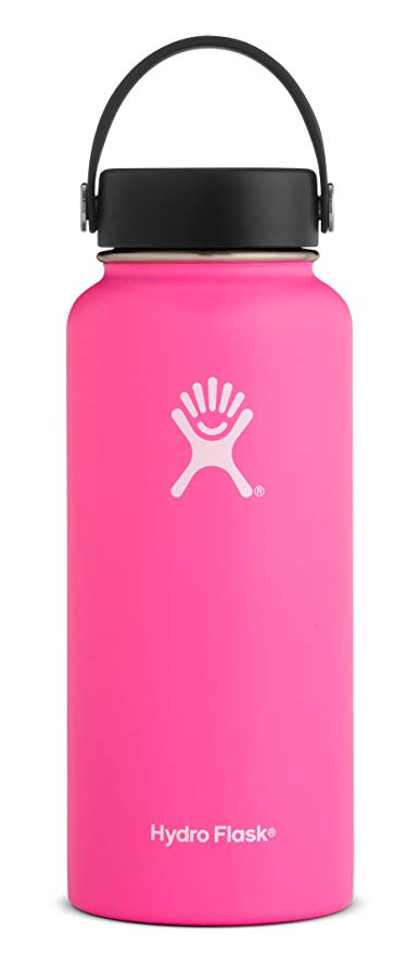 Hydro Flask 32 oz Double Wall Vacuum Insulated Stainless Steel Leak Proof Sports Water Bottle, Wide Mouth with BPA Free Flex Cap, Flamingo