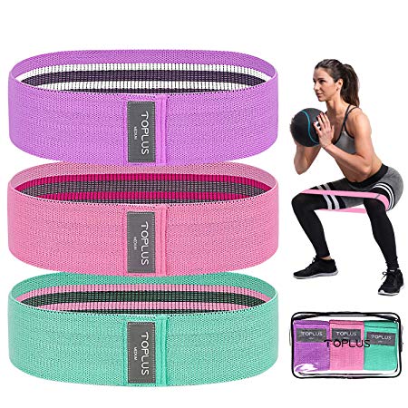 TOPLUS Resistance Bands, Set of 3 Exercise Bands, Sport Fitness Bands with Instruction Manual & Carry Bag for Physical Therapy, Resistance Training, Body Shaping, Weight Loss