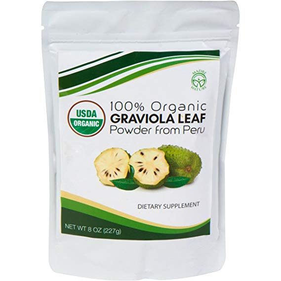 Madre Nature - 100% USDA Organic Peruvian Raw Graviola Leaf Powder - Graviola Leaf - non-GMO - Vegan - Gluten Free (8oz)