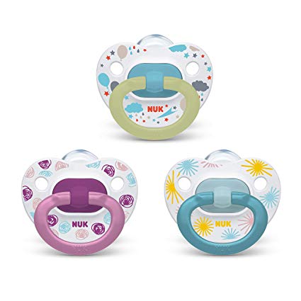 NUK Orthodontic Pacifier Value Pack, Girl, 0-6 Months, 3-Pack