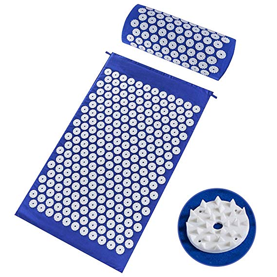 Acupressure Mat,Bed Grounding Mat Acupuncture Needles Back and Neck Pain Relief for Yoga and Travel,Relieves Stress,Lower Back Pain Relief