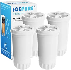 ICEPURE NSF53 6-Stage Pitcher Water Filter Replacement for Zero Pitchers ZR-017, ZR-001, ZR-003, ZR-004, ZR-006, ZR-008, ZR-012, ZR-600,0-TDS 4PACK