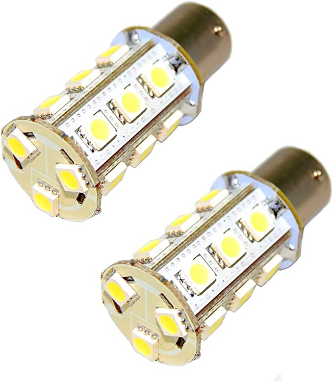 HQRP 2-Pack 1156 Ultra Bright LED Bulbs Cool White Compatible with John Deere JD AD2062R Parts Replacement LA115 D130 CS & CX Gator D110 GT235 L130 s240 X300 LT155 LA130 318 316 L110 GT245