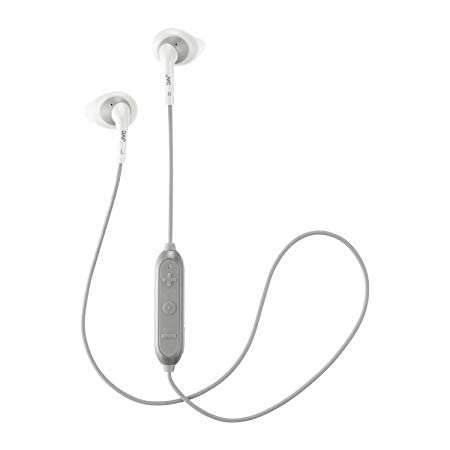 JVC Wireless Sweatproof Gumy Sport Bluetooth Wireless Earbud Nozzle, White (HAEN10BTW)