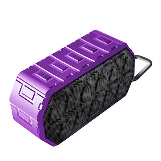 VICBAY Bluetooth Speaker, Waterproof Portable Wireless Stereo Speaker with Super Bass HD Audio, Built-in Dual Drivers, 33fts Bluetooth Range, Handsfree Calling (Purple)