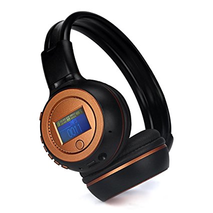 Qisc Stereo Wireless Built in Mic Bluetooth Headphone (Orange)