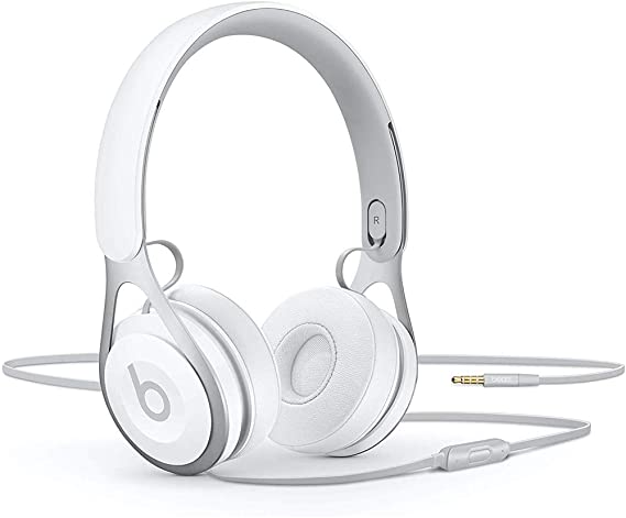 Beats Ep Wired On-Ear Headphones - Battery Free for Unlimited Listening, Built in Mic and Controls - White