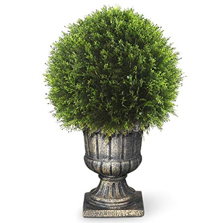 National Tree 27 Inch Upright Juniper Ball Topiary Tree in Decorative Urn (LCY4-704-27)