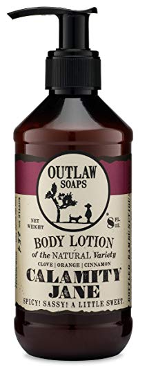 Calamity Jane Natural Lotion: smells like whiskey, clove, orange, and a little cinnamon