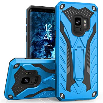 Zizo Static Series Compatible with Samsung Galaxy S9 Case Military Grade Drop Tested with Built in Kickstand Blue Black