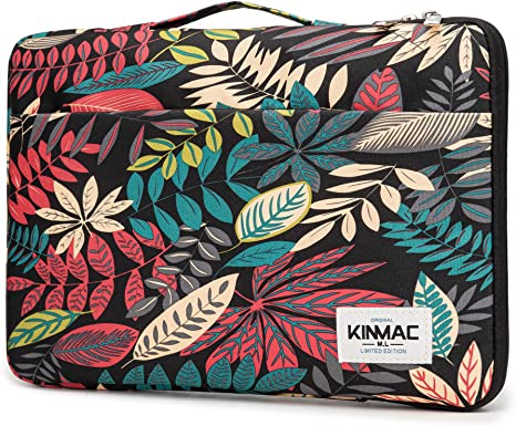 Kinmac 360° Protective Water Resistant Laptop Sleeve case Bag with Handle for MacBook Pro 14 inch,13.5 inch-13.9 inch and 14 inch Laptop(Black Maple)