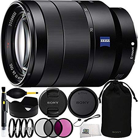 Sony Vario-Tessar T FE 24-70mm f/4 ZA OSS SEL2470Z Lens Bundle Includes Manufacturer Accessories   3PC Filter Kit   4PC Macro Lens Kit   Lens Pen   Dust Blower   Cap Keeper   Microfiber Cleaning Cloth