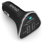 Car Phone Charger - Powerful 3 Port USB Cell Phone Charger - Vano - Charge 3 Devices at Once at Full Speed - Apple iPhone 66s6 Plus55s5c4 iPad Tablet eBook RV Truck Travel Accessories - Smart Cigarette Lighter Adapter
