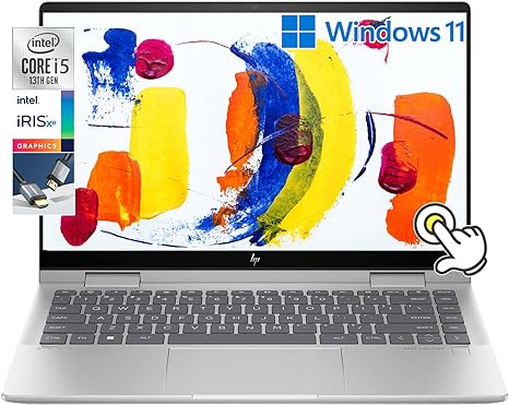 HP Envy x360 2-in-1 14" FHD IPS Touchscreen Laptop Intel Core i5-1335U(Beats i7-1260U) Backlit KB Fingerprint Reader, Windows 11 | Natural Silver (8GB RAM | 512GB SSD) (14 inch)