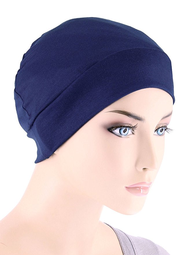Womens Soft Comfy Chemo Cap and Sleep Turban, Hat Liner for Cancer Hair Loss