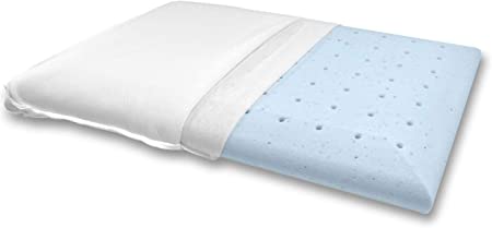 Bluewave Bedding Ultra Slim Gel Memory Foam Pillow for Stomach and Back Sleepers - Thin and Flat Therapeutic Design for Spinal Alignment, Better Breathing and Enhanced Sleeping (Full Pillow Shape)