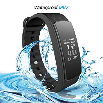 Fitness Tracker iWOWN i3HR Bluetooth 4.0 Smart Bracelet Watch Heart Rate Monitor Pedometer Sport Smartband Wristband with Sleep Monitor Step Calorie Counter Sedentary Reminder for Android IOS