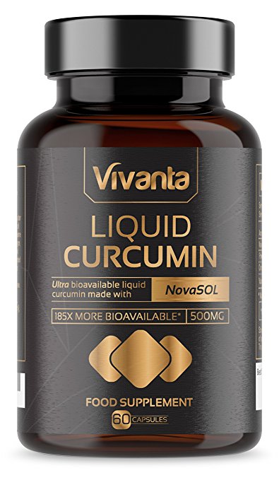 Liquid Curcumin - 60 Capsules | 185x Turmeric & Curcumin Bioavailability - Ultra Bioavailable | Liquid Capsules with 500mg NovaSOL per Capsule | Ultimate Curcuminoid Supplement MADE IN UK