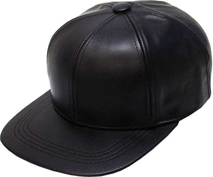 KBETHOS Genuine Leather Flat Bill Baseball Hat Cap - Made in USA