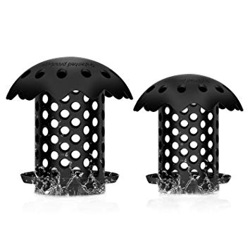 HuKimGee Bathtub Drain Protector Hair Catcher/Strainer/Snare for Bathroom Sink Shower Stall, FDA Grade Silicone 2 Pack (Black)