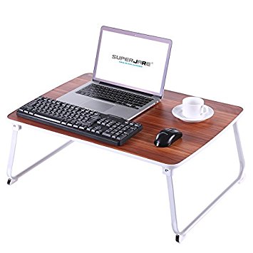 [EXTRA LARGE] Bed Table for Laptop, Superjare Drawing/Coloring/Sketching/Writing Table or Game Purposes, Portable Outdoor Camping Table - American Cherry