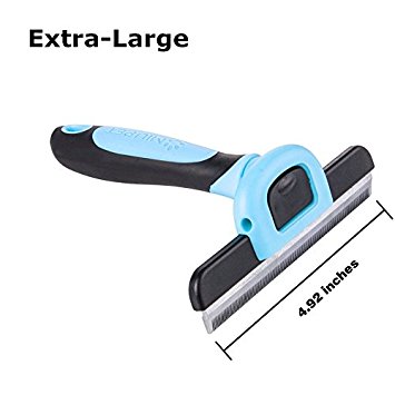 Pet Deshedding Tool And Grooming Brush For Dogs And Cats - 4 Inches & 5 Inches Wide Stainless Steel Safety Blade, Dramatically Reduce Shedding For Small, Medium And Large Pets By MIU COLOR