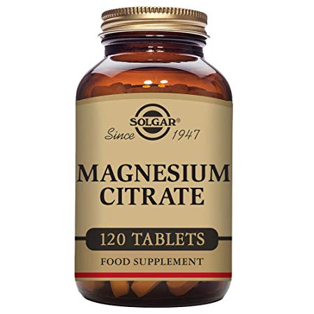 Solgar Magnesium Citrate, Highly Absorbable, Promotes Healthy Bones, Non-GMO, Suitable for Vegans, 120 Tablets