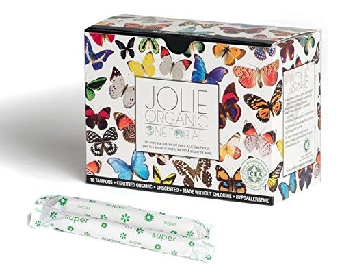 JOLIE ORGANIC Tampons with Applicator - 18 Super - Multi-Colored Box…