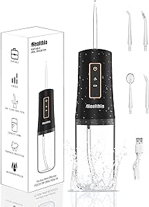 iHealthia-Water-Flosser-Teeth-Oral-Irrigator,Rechargeable-Waterproof,Portable Cordless,Water flossers, 3 Modes 4 Nozzles, for Home&Travel