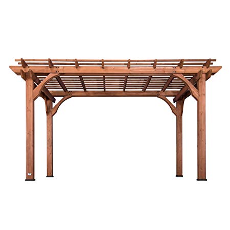 Backyard Discovery 1802513 Wooden Sturdy Cedar Pergola, 10' x 14', Cedar Stained