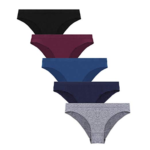 WinChange Women’s Underwear Brief Hipster Panties- Soft Seamless Bikini Durable Fabric 5 Pack
