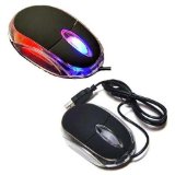 Generic Black 3-Button 3D USB 800 Dpi Optical Scroll Mice Mouse w Blue and Red LEDs For Notebook Laptop Desktop